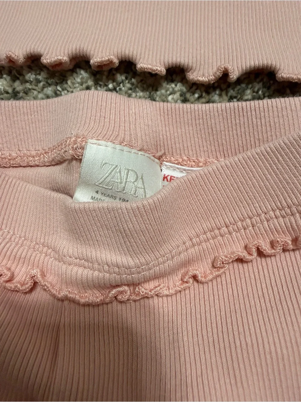 ZARA Pink Toddler Girls' Matching Set - Short Sleeve Top & Leggings 4T